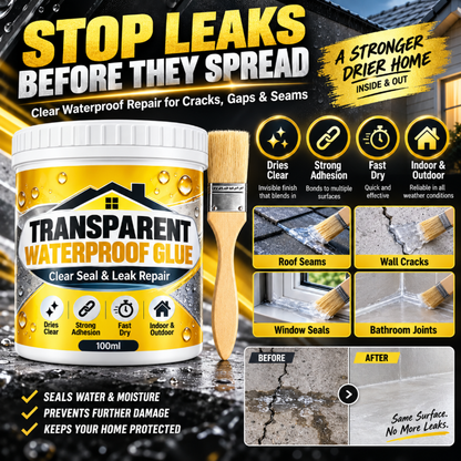 Transparent Waterproof Glue with Brush for Leak Repair🍀