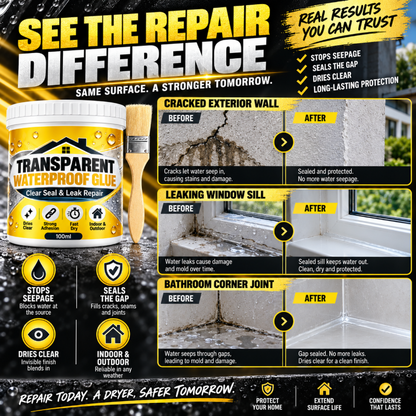 Transparent Waterproof Glue with Brush for Leak Repair🍀