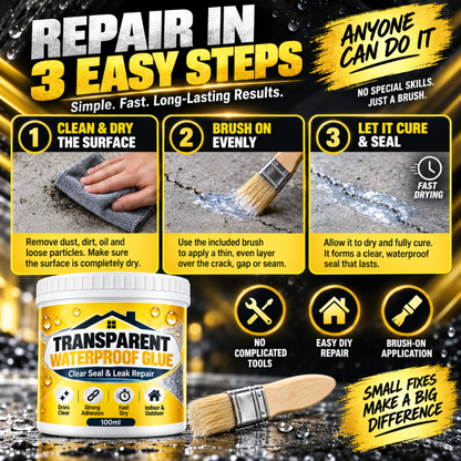 Transparent Waterproof Glue with Brush for Leak Repair🍀