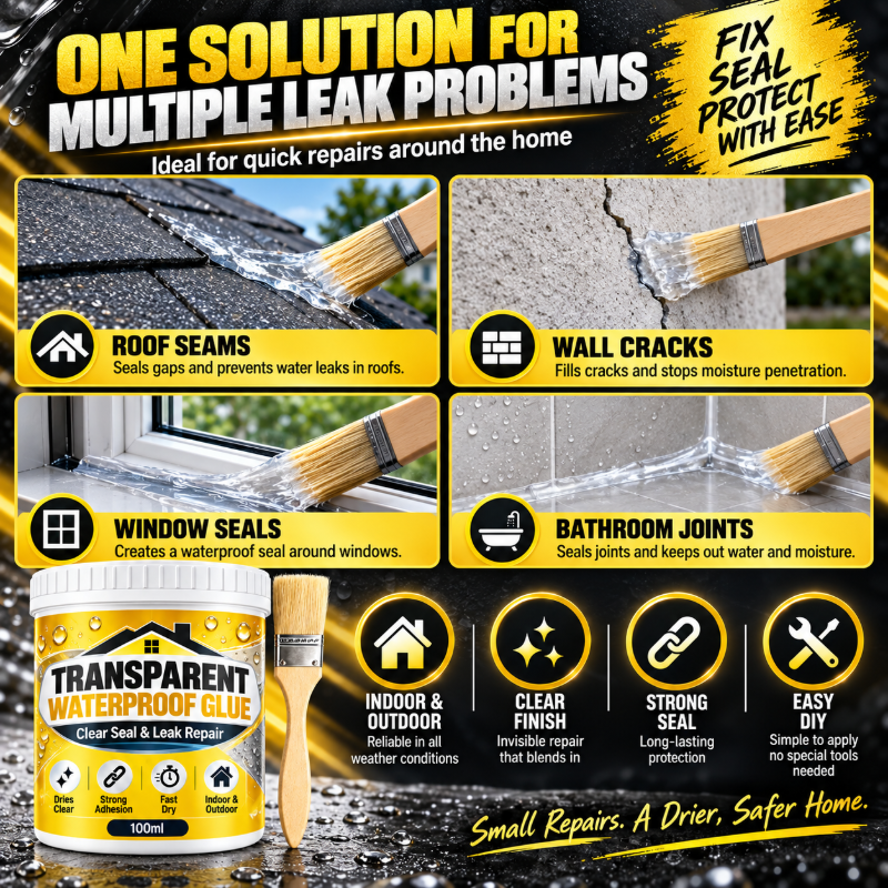 Transparent Waterproof Glue with Brush for Leak Repair🍀