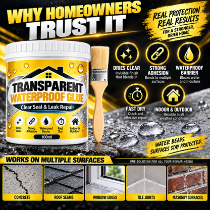 Transparent Waterproof Glue with Brush for Leak Repair🍀