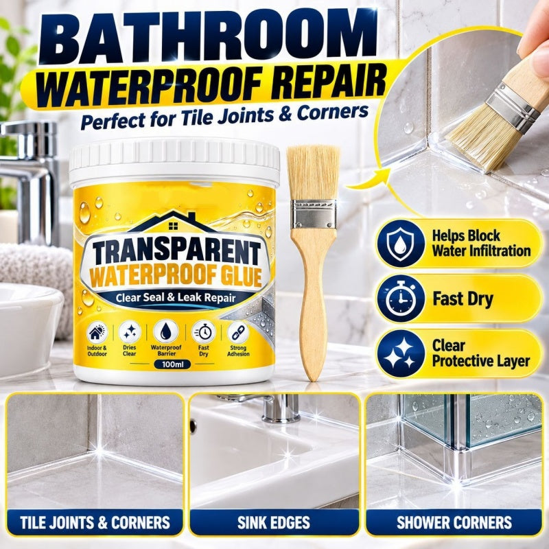 Transparent Waterproof Glue with Brush for Leak Repair🍀