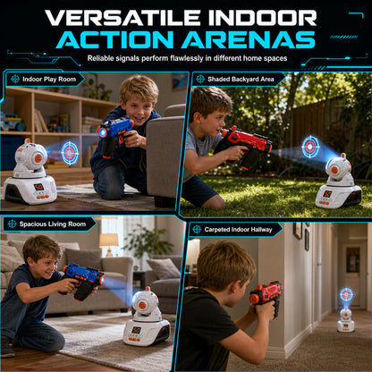 Kids Infrared Laser Battle Toy Gun Set with 2 Mini Pistols and 1 Projector featuring Sound and Light