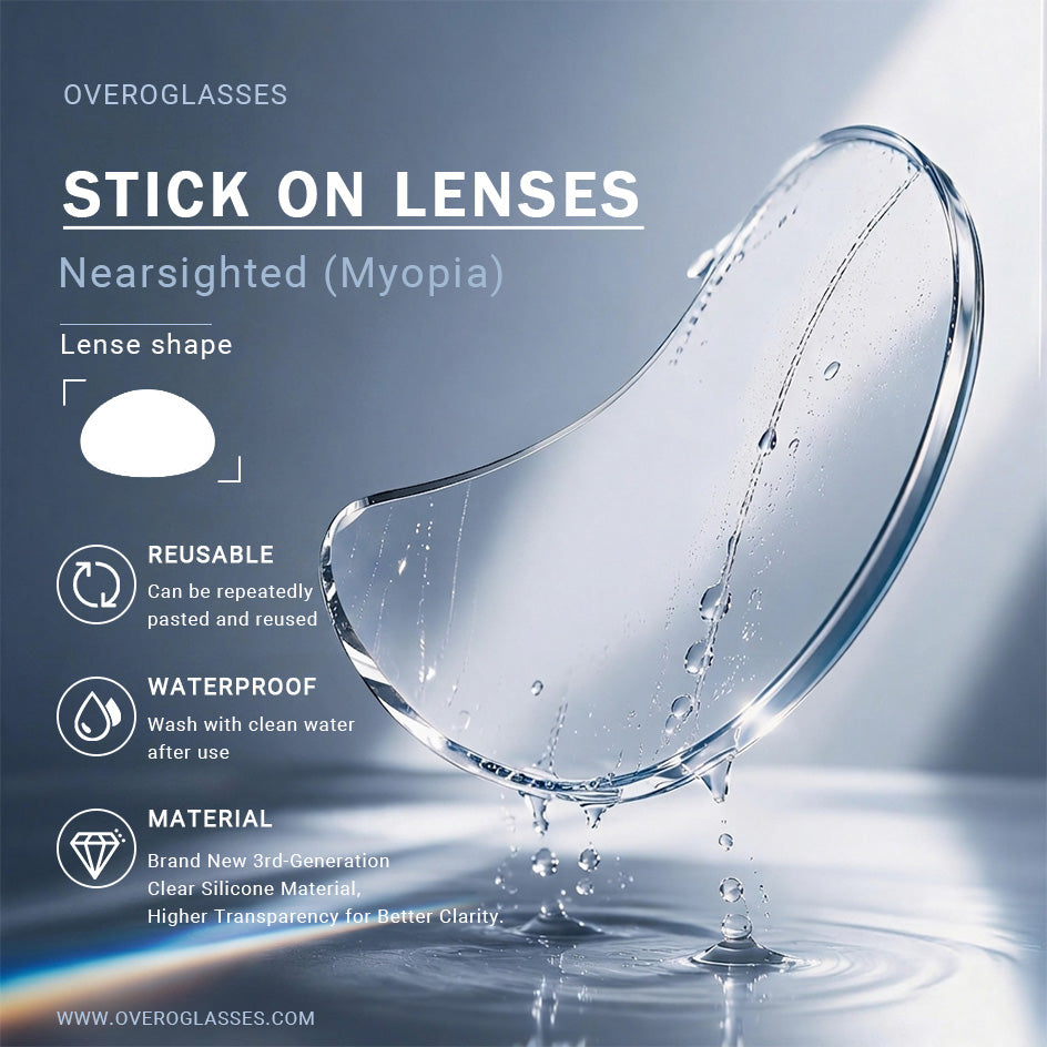 👓Reusable Stick-On Corrective Lenses (2-Pack) – Keep Your Favorite Frames